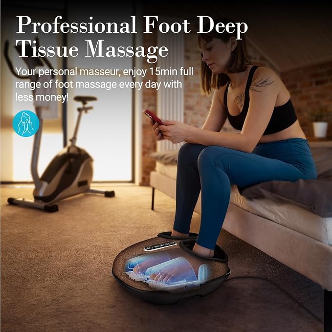 CuPiLo Foot Massager with Heat & Remote Control,FSA Eligible HSA, Brown - Image 4