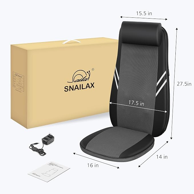 Snailax Back Massager with Heat,Shiatsu Massage Seat Cushion,8 Flexible Nodes Massage for Full Back Massage Chair Pad,Chair Massager for Office,Home Use - Image 7