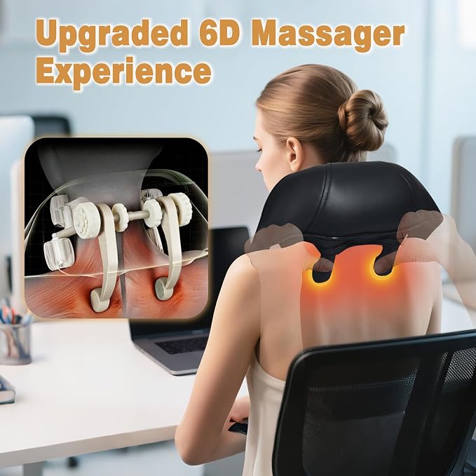 Joyset Cordless Neck and Shoulder Massager with Heat, 4D Shiatsu Kneading - Image 4