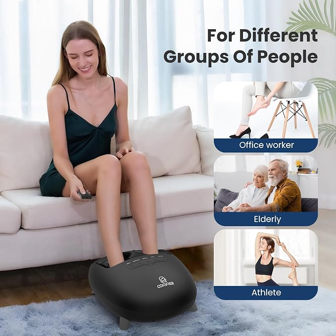 COMFIER Shiatsu Foot Massager with Heat for Plantar Fasciitis Neuropathy, Deep Kneading Vibration Feet Massager for Mom Dad Men Women-Home Office Use - Image 7