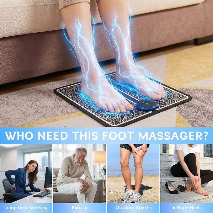 Foot Massager with Remote Control, Foot Stimulating Massage Mat Improves and Promotes Muscle Stimulator, 8 Modes 19 Levels, Foot Mat System for Pain Relief (KTR-4034) - Image 4