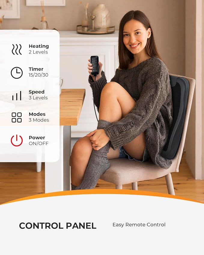 CooCoCo Lower Back Massager with Heat, 2026 Upgraded Back Massager for Pain Relief Deep Relief, 2X Larger Heating Area and Faster Heating, FSA Eligible, HSA Shiatsu Rooling Back Massage - Image 8