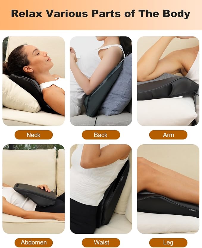 Snailax Shiatsu Back Massager with Heat, Cordless 4D Neck Massage Pillow - Image 8