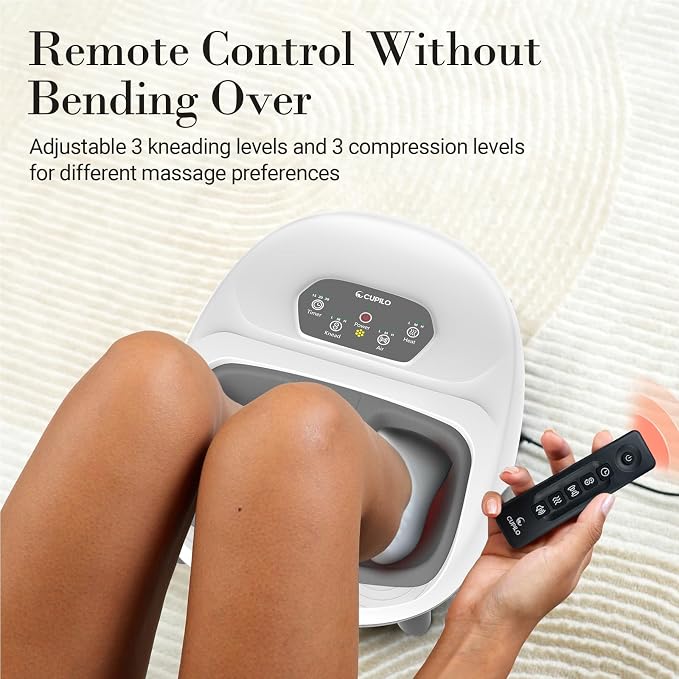 CuPiLo Foot Massager with Heat, FSA Eligible HSA Full Foot Massage, White - Image 3