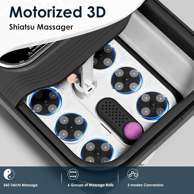 Ranjova Foot Spa Electric Rotary Massage with Heat, Bubble, Remote Control - Image 3