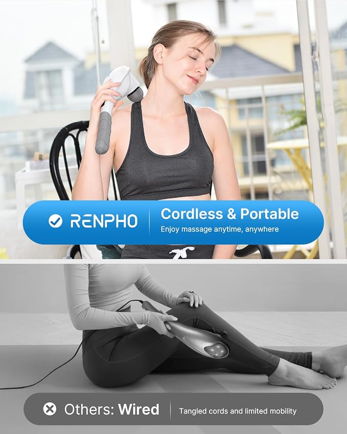 RENPHO Cordless Handheld Massager, 5 Adjustable Speeds and Massage Modes - Image 5