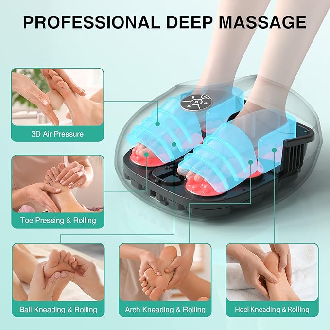 Medcursor Foot Massager with Heat - 2026 Upgraded Shiatsu Deep Kneading Machine, Multi Air Compression Intensity, Smart APP Mobile Remote Control, Feet Massage for Mom Women - Image 3