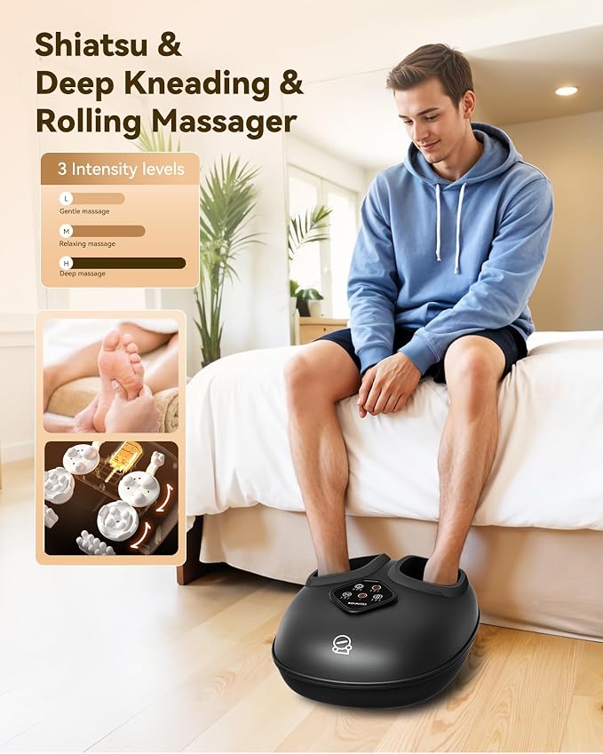 COMFIER 2026 Shiatsu Foot Massager with Heat,Compression,Kneading &Rolling,Foot Massager for Neuropathy,Plantar Fasciitis,Upgraded for Larger Feet Machine(Size 15),Home or Office,for Men Women - Image 4