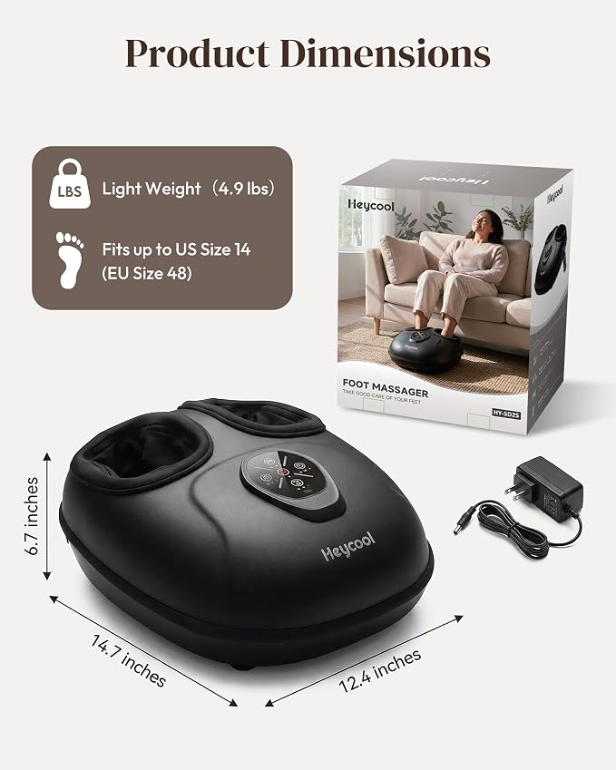 Heycool Foot Massager with Heat, Deep Shiatsu for Neuropathy Pain Relief - Image 7