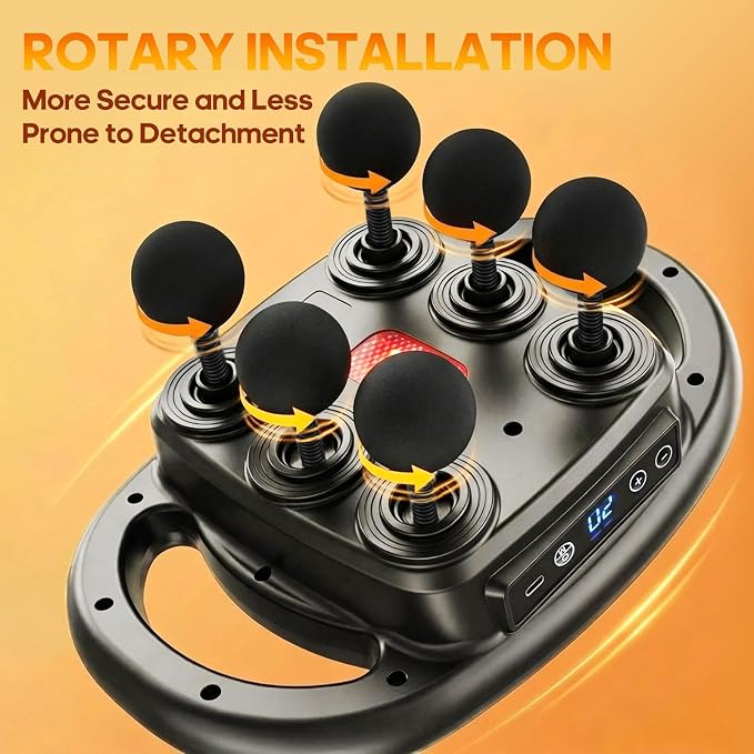 AERLANG Massage Gun Deep Tissue 6 Head Muscle Massager,Back Massager for Pain Relief,Percussion Massage Tool Handheld Messager with 9 Levels & 4 Modes Christmas Gifts White Elephant Gifts for Adults - Image 5