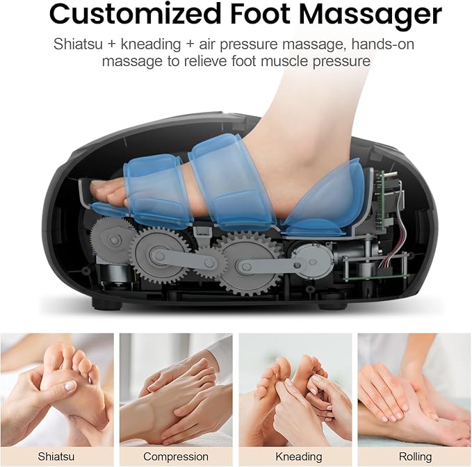 DOMNIU Shiatsu Foot Massager with Heat, Plantar Fasciitis Relief, Fits 13" - Image 3