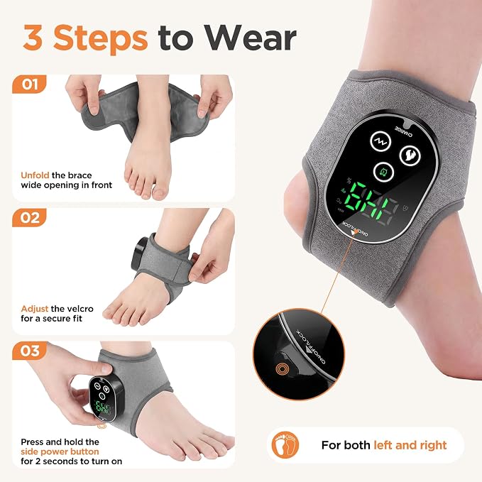 2PCS Cordless Neuropathy Foot Massager, Ankle Heating Pad for Pain Relief - Image 5