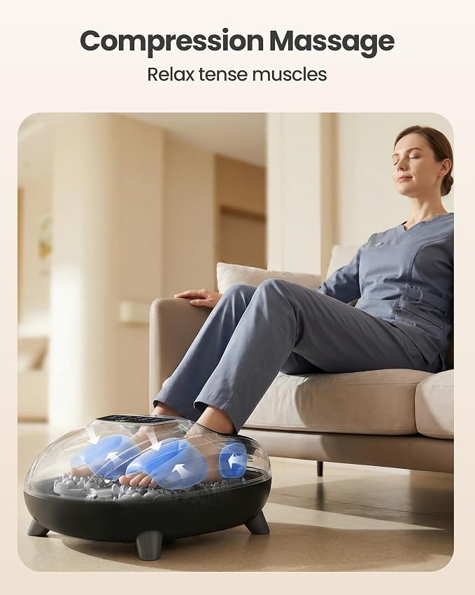 CILI Foot Massager with Heat, Shiatsu Foot Massage Machine for Plantar Fasciitis Neuropathy, 3 Sole & Instep Heating Levels, 3 Intensity Adjustable, Up to Size 14, Gifts for Him Her - Image 5