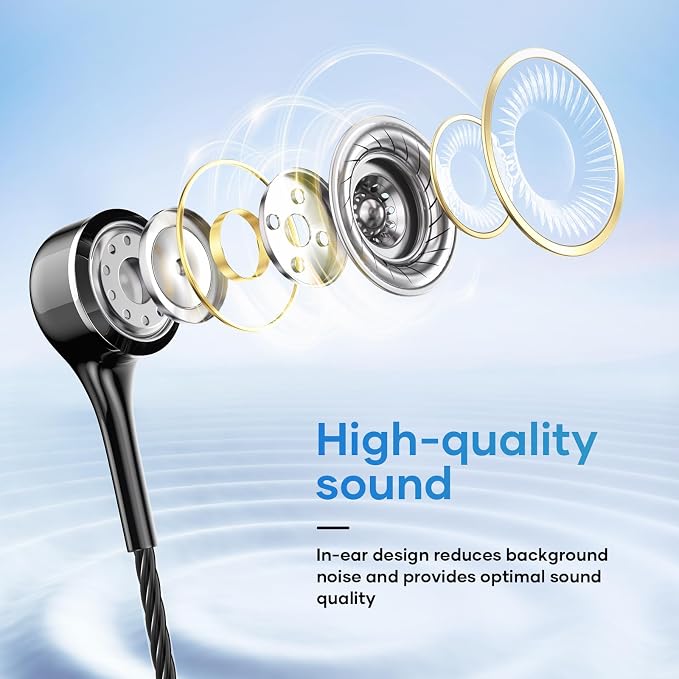 LWZCAM Wired Earbud 5 Pack with USB-C Stereo Headphones with Microphone | Works with iPad, Android, USB-C devices. Ideal for work, travel, gaming. In-ear fit, tangle-free cord, clear sound - Image 4