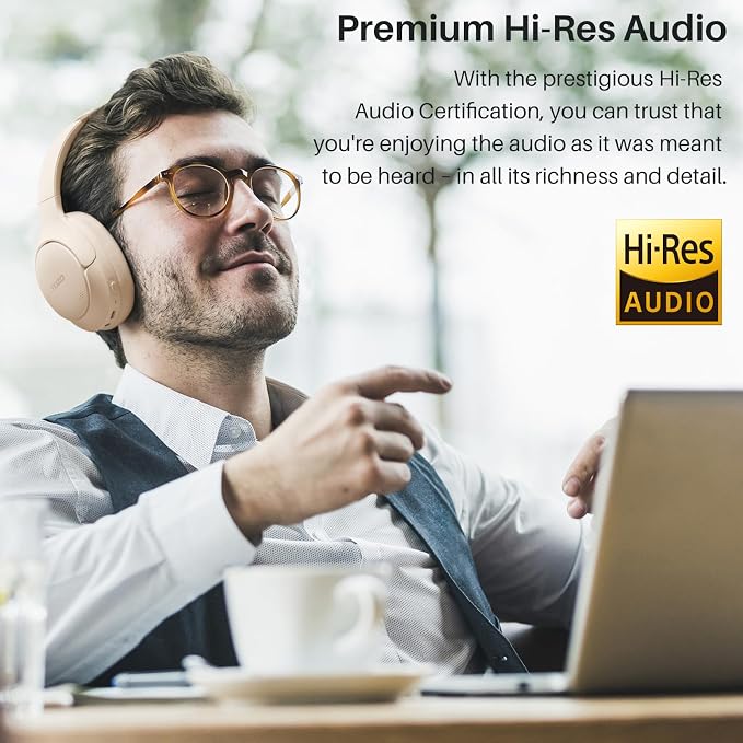 TOZO Hybrid Active Noise Cancelling Headphones, Hi Res Audio | Wireless Over Ear Bluetooth Headset, 60H Playtime, Custom EQ via App Deep Bass Comfort Fit Ear Cups, for Home Office Travel - Image 2
