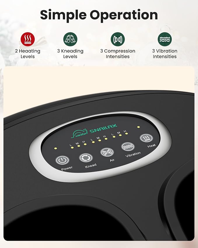 Snailax Shiatsu Foot Massager Machine with Soothing Heat, Deep Kneading, Air Compression, Improve Blood Circulation and Foot Wellness,Relax for Home or Office Use - Image 6