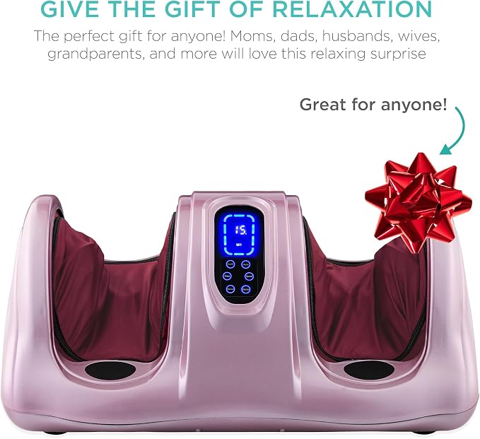 Best Choice Products Shiatsu Foot Massager for Pain Relief, Plantar Fasciitis, Neuropathy, Blood Circulation, Remote Control w/Compact Design - Rose - Image 5
