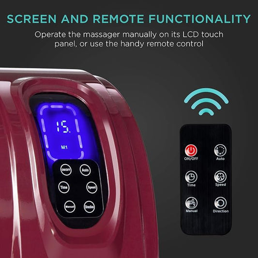 Best Choice Products Shiatsu Foot Massager for Pain Relief, Plantar Fasciitis, Neuropathy, Blood Circulation, Remote Control w/Compact Design - Burgundy - Image 2