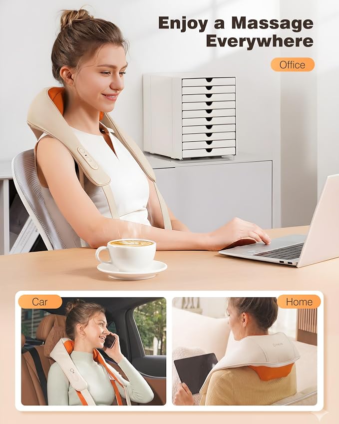 KNQZE Cordless Neck Massager for Pain Relief Deep Tissue with Heat - Image 6
