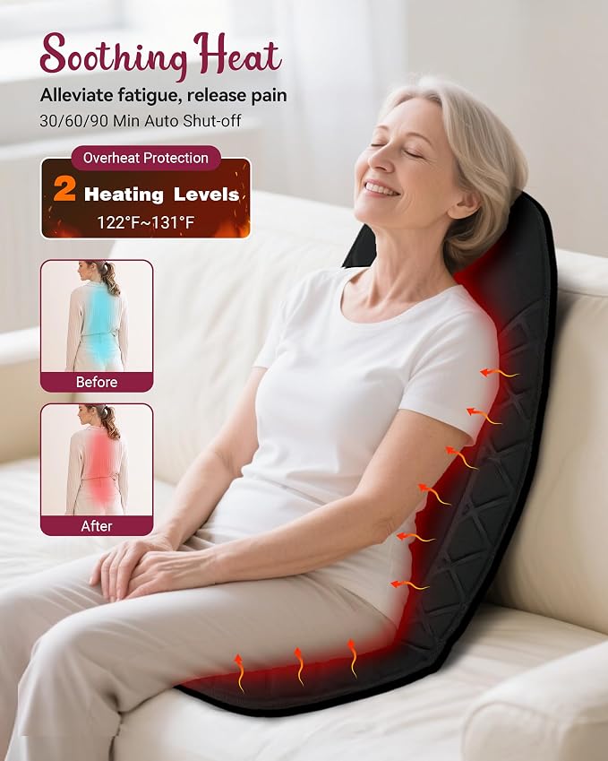 Vibration Back Massager with Heat,Chair Massager - Image 2