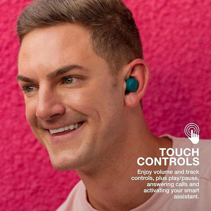 JLab Go Air Pop+, True Wireless Earbuds, Bluetooth Earbuds with Microphone, Dual Connect, USB-C Charging Case, Teal | Wireless Earphones, IP55 True Wireless Earbuds with Microphone, Application, Dual Connect, Charging Case - Image 6