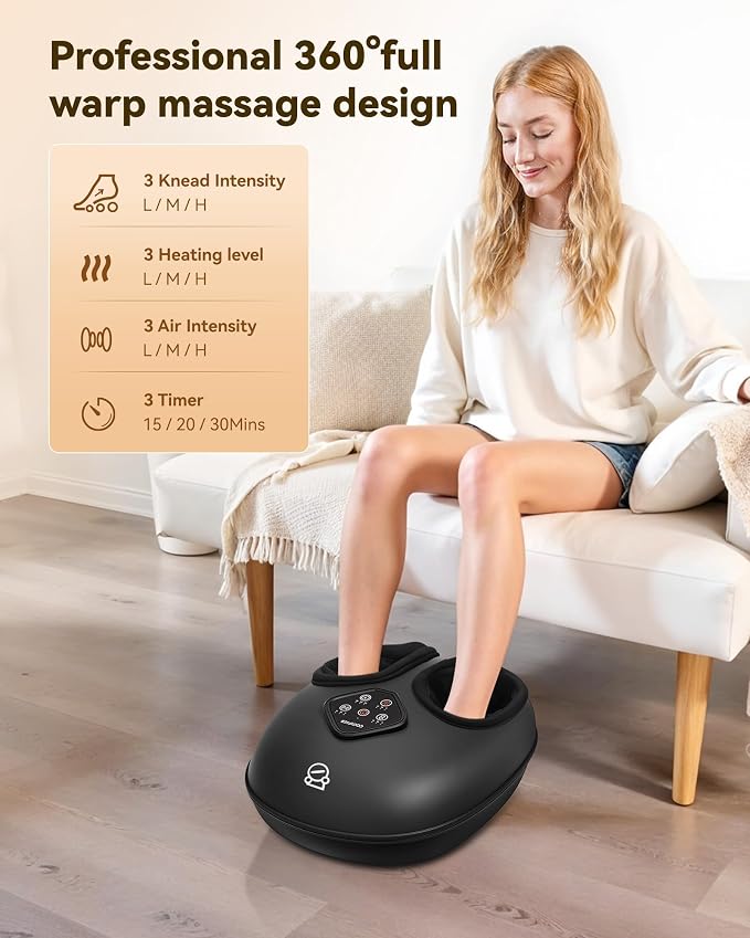 COMFIER 2026 Shiatsu Foot Massager with Heat,Compression,Kneading &Rolling,Foot Massager for Neuropathy,Plantar Fasciitis,Upgraded for Larger Feet Machine(Size 15),Home or Office,for Men Women - Image 6