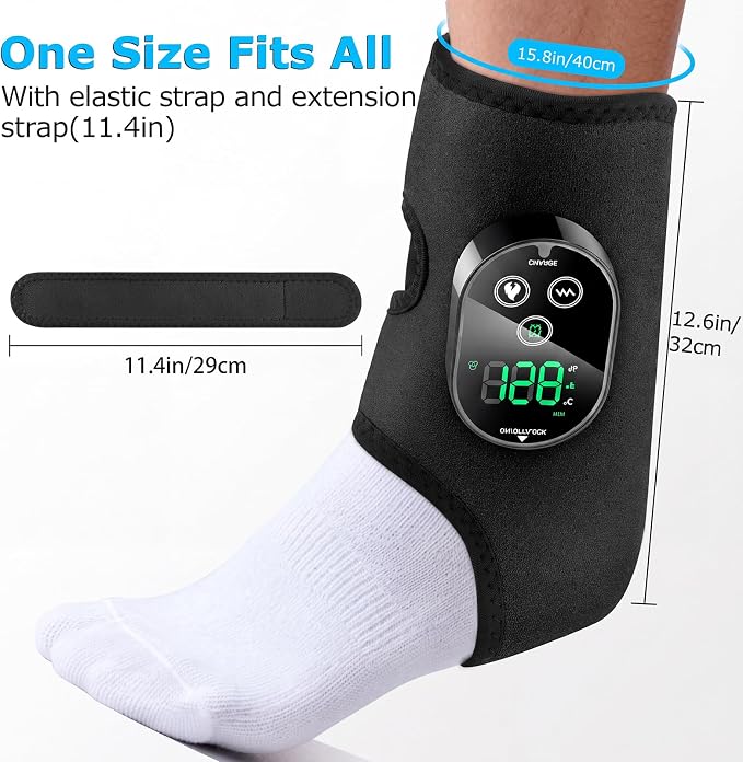 Foot Massager for Neuropathy, Ankle Heating Pad Brace Wrap with Massage - Image 7