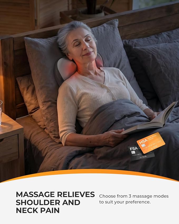 CooCoCo Cordless Neck Back Massager with Heat, Shiatsu Kneading, FSA - Image 3