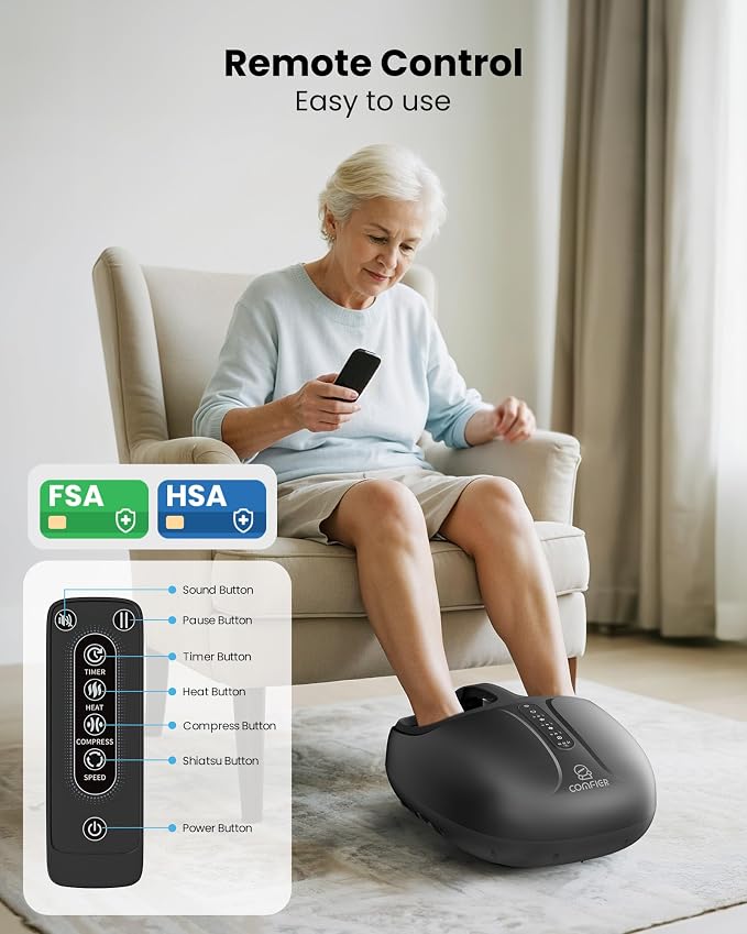 COMFIER Large Shiatsu Foot Massager with Heat, Size 15, FSA Eligible HSA - Image 8