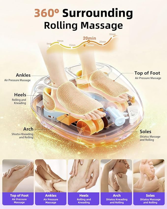 Shiatsu Foot Massager with Heat and Remote Control for Plantar Fasciitis - Image 3