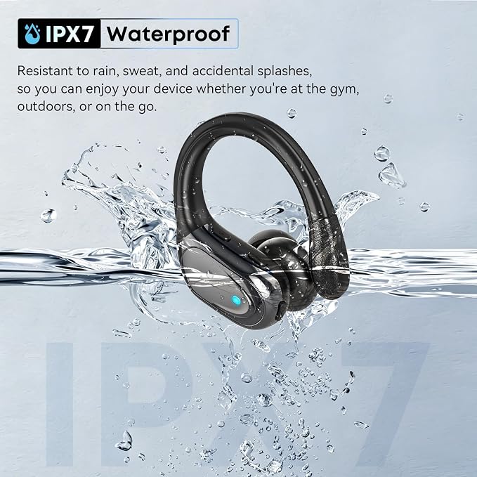 HAOYUYAN Wireless Earbuds, Sports Bluetooth Headphones, Noise Canceling Ear Buds with 80hr Playtime, LED Power Display, IPX7 Waterproof Earphones for Gym/Workout - Image 7