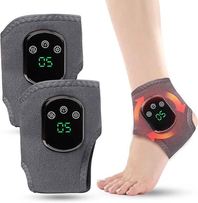 2026 Upgraded Foot Triple Method Massager - Cordless Heated Foot Massager with 5 Heat & 3 Vibration for Soreness Relief & Relaxation, Portable for Home, Office, Travel - Ideal Gift - 2-Pack Gray by Unknown