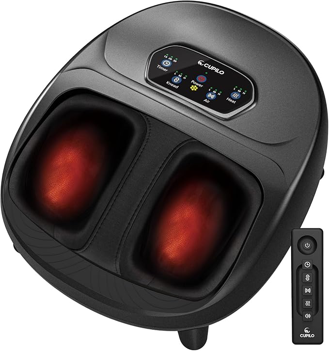 CuPiLo Foot Massager with Heat, FSA Eligible HSA Upgraded Full Foot Massage by CUPILO