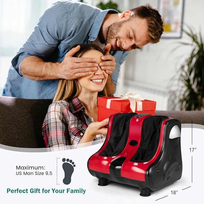COSTWAY Foot and Calf Massager, Shiatsu Heated Electric Foot Massager - Image 2