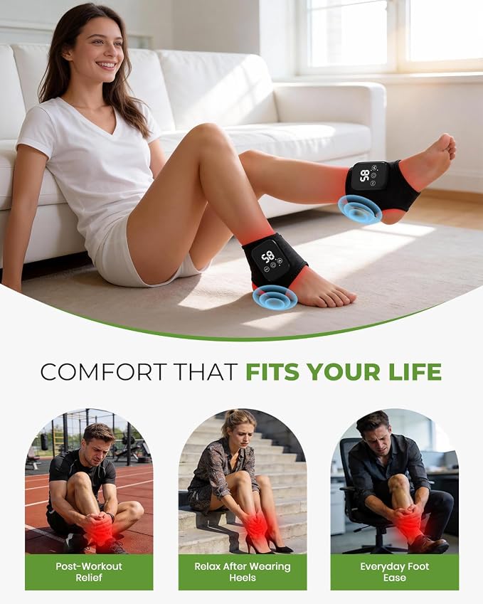 Foot Renew Triple Method Massager, 3 in 1 Cordless & Portable Foot and Ankle Massager with 3 Vibration Modes & 3 Heat Levels, for Heel, Arch, and Ankle Comfort & Relief for Home/Office/Travel (1PC) - Image 7