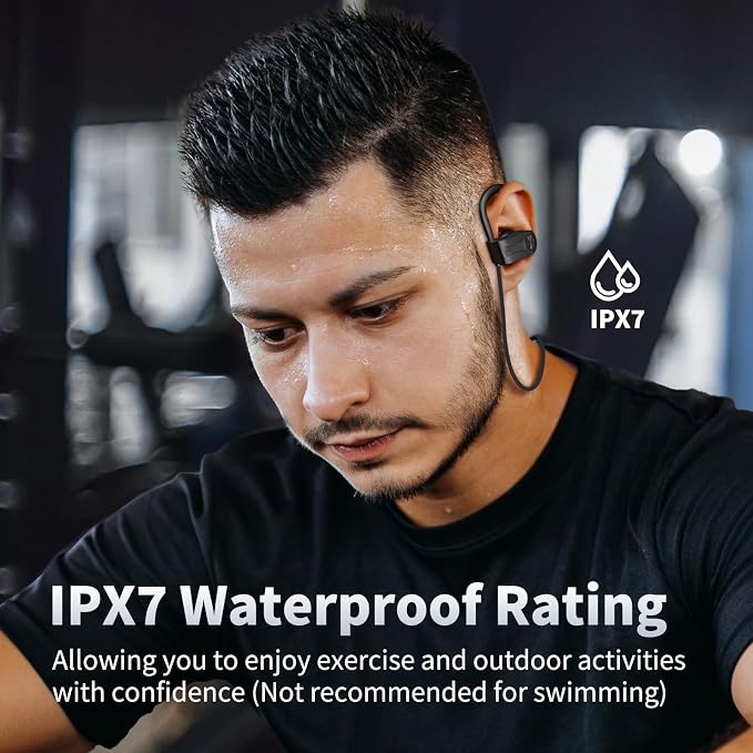 JOYWISE Bluetooth Headphones, Wireless Earbuds Bluetooth 5.3 Headphones with 16Hrs Playtime Stereo Bass Headsets, IPX7 Waterproof Running Earphones for Sports, Black - Image 7