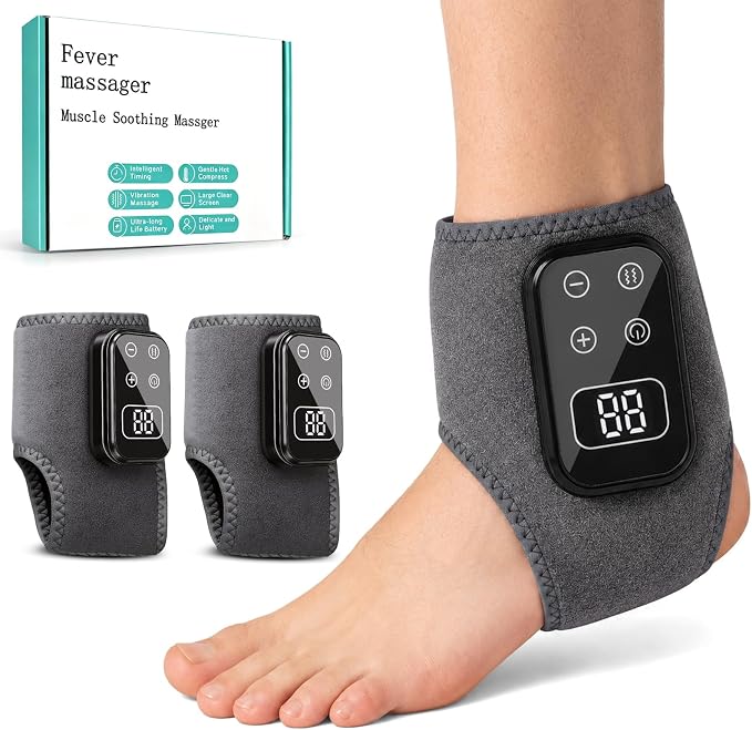 2PCS Foot Renew Massager for Neuropathy, 4-in-1 Cordless & Portable Foot and Ankle Massager for Heel, Arch & Ankle Relief, Foot Massager with 5 Vibration Mode & 5 Heat Levels, Ideal for Home & Travel by Unknown