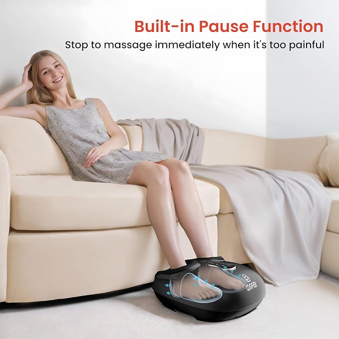 COMFIER 2026 Upgrade shiatsu Foot Massager for Neuropathy,Plantar Fasciitis with Heat,Remote Control,Pause Function, feet Massager with Compression,Vibration,Mothers Day Gift for Mom, Size 13 - Image 7