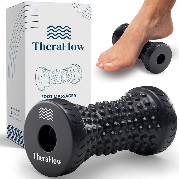 TheraFlow Foot Massager for Plantar Fasciitis Relief - Portable & Lightweight Foot Massager for Neuropathy Pain Relief for Feet, 360° Acupressure Nubs by TheraFlow
