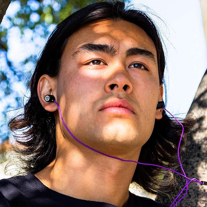 LUDOS Ultra Wired Earbuds in-Ear Headphones, 5 Years Warranty, Earphones with Microphone, Noise Isolating Ear Buds, Memory Foam for iPhone, Samsung, School Students, Kids, Women, Small Ears - Purple - Image 5