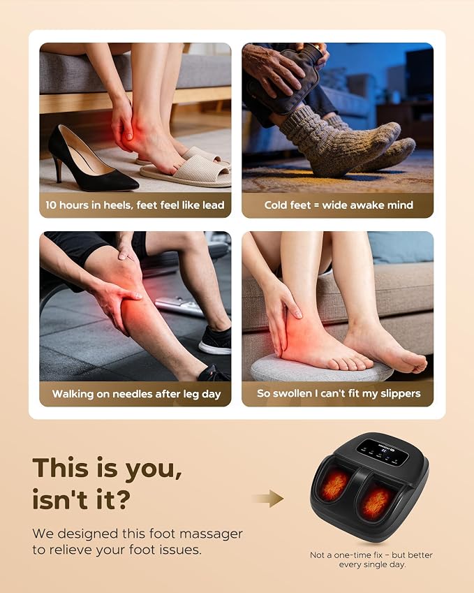 EaseZen Shiatsu Foot Massager Machine with Heat & Remote, 2026 Upgraded Deep Kneading, for Plantar Fasciitis, Neuropathy, FSA Eligible, Birthday Gifts for Women Mom Men Dad, Up to Foot Size 14 - Image 2