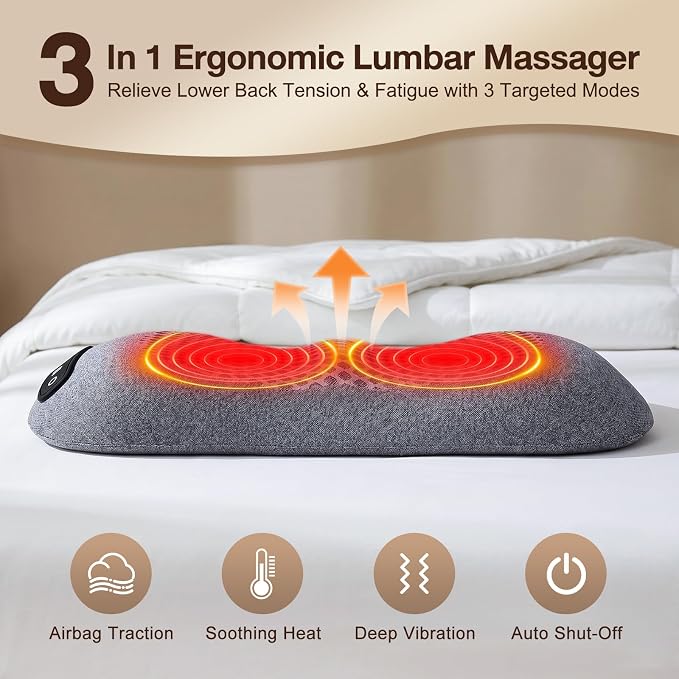 3-in-1 Triple Fusion Back Massager with Heat, Vibration & Stretching - Image 2