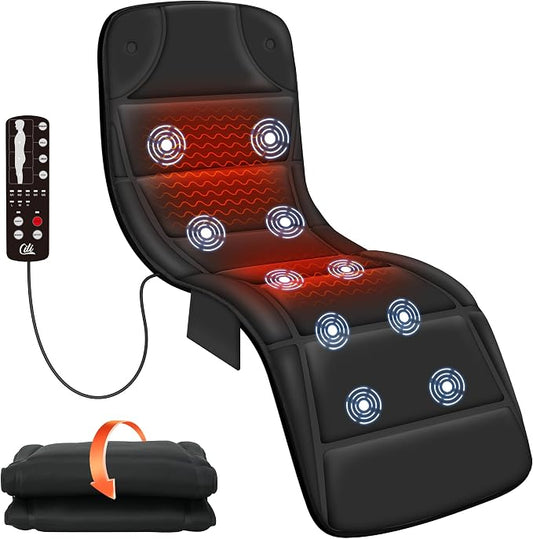 CILI Massage Mat Full Body,Massager Chair Pad,10 Vibration Motors & 5 Massage Modes,Back Massager for Bed,Massage Mattress Pad for Back,Heating Pad with Auto Shut Off, Gifts for Men,Women by CILI