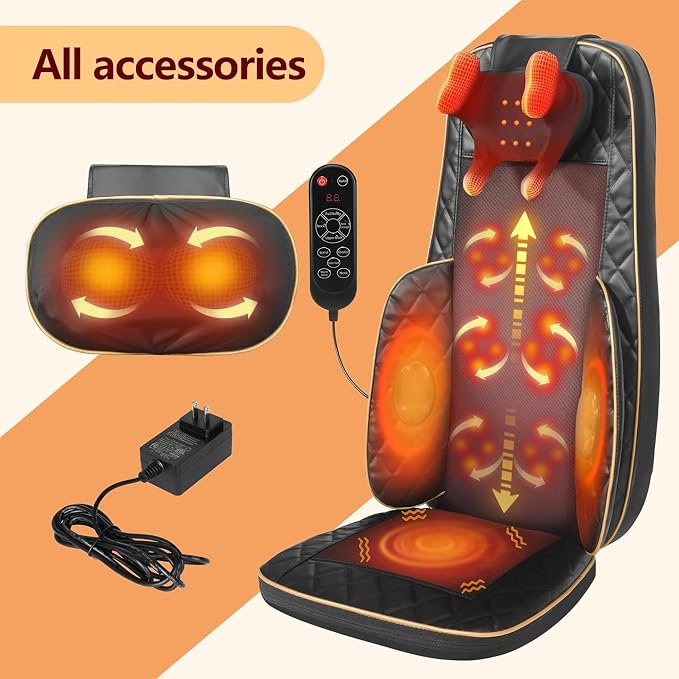 Shiatsu Neck and Back Massager with Heat, Full Back Massage Chair Pad - Image 7