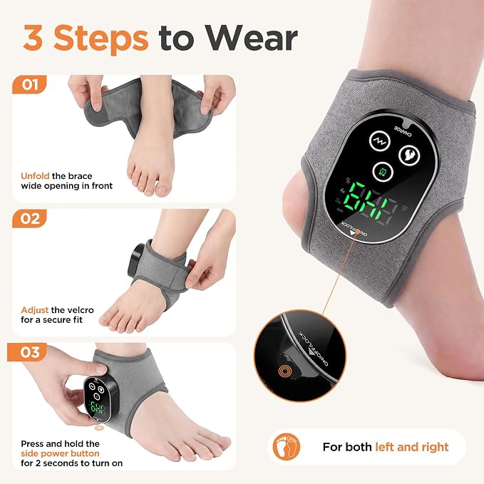 Cordless Foot Massager for Neuropathy Ankle Heating Pad with Massager - Image 4