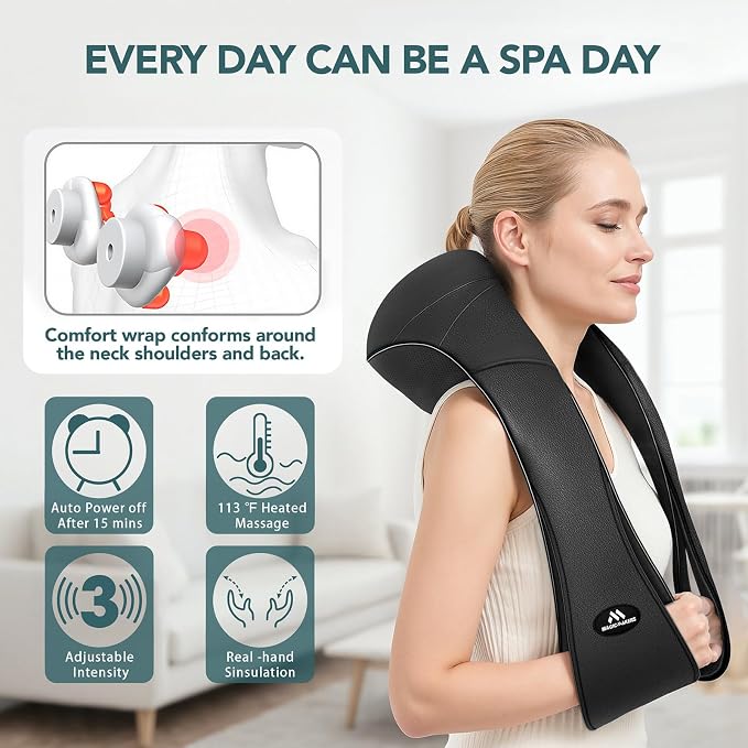 MagicMakers Electric Shiatsu Neck Massager with Heat - Pain Relief for Back, Shoulders & Feet - Gifts for Men, Women, Mom, Dad - From Daughter or Son - Ideal for Christmas, Mother's Day & Father's Day - Image 8