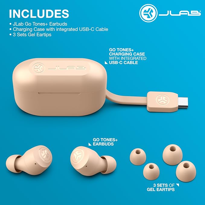 JLab Go Air Pop+ Tones True Wireless Earbuds, in Ear Headphones, Bluetooth Earphones, 35H Playtime Ear Buds, Bluetooth Earbuds with Microphone, USB-C Charging Case, Dual Connect, EQ3 Sound, (474 C) - Image 7