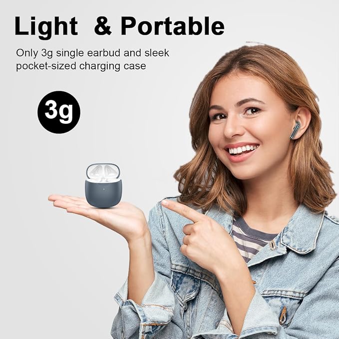 Wireless Earbuds, Bluetooth 5.4 Headphones in Ear with Noise Cancelling Mic | Bluetooth Earbuds Stereo Bass, IP7 Waterproof Sports Earphones, 32H Playtime USB C Charging Ear Buds Gray for Android iOS - Image 4