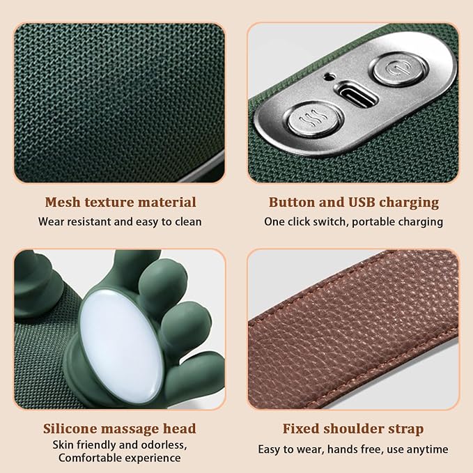 VIYAE DEESY Neck and Shoulder Massager - Electric Portable Deep Kneading with Heat, Rechargeable Wireless Wearable Cervical Massager, Adjustable Intensity for Pain Relief Home Office Travel Gift - Image 5