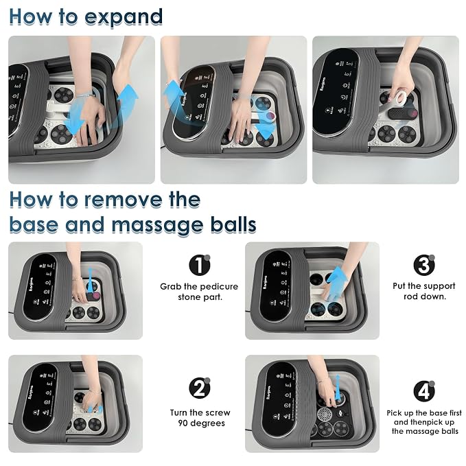 Ranjova Foot Spa Electric Rotary Massage with Heat, Bubble, Remote Control - Image 8